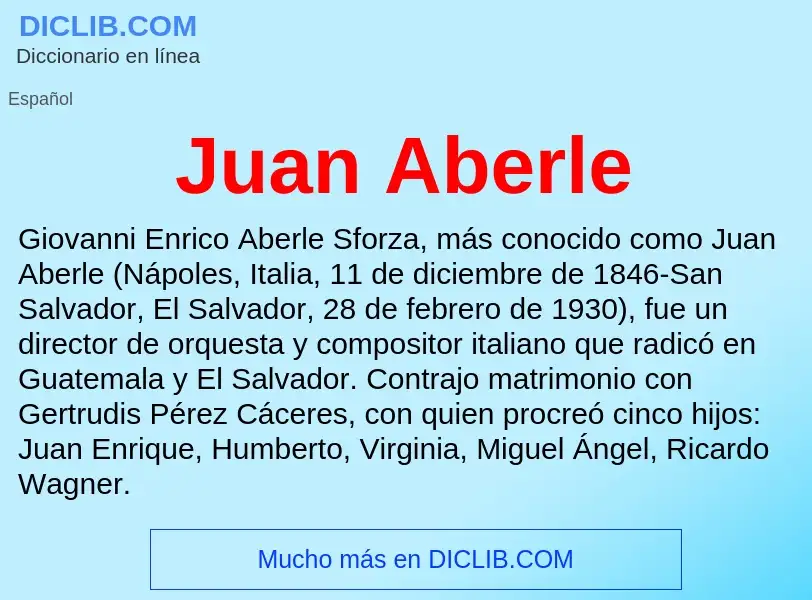 ¿Qué es Juan Aberle? - significado y definición