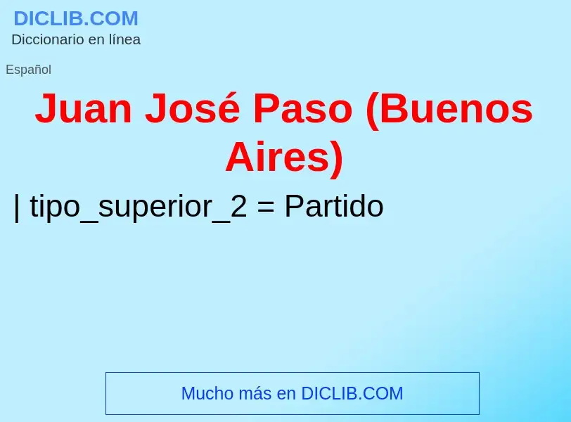 What is Juan José Paso (Buenos Aires) - meaning and definition