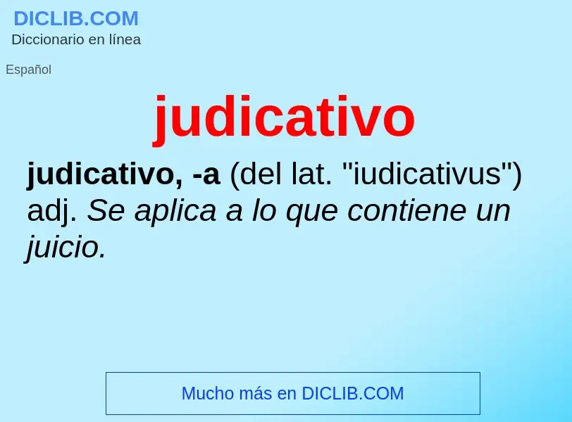 Что такое judicativo - определение