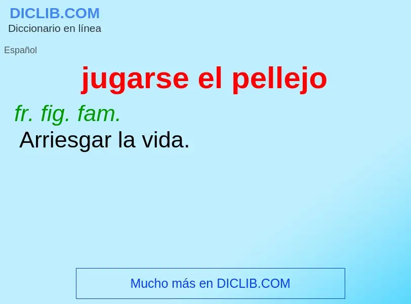 Was ist jugarse el pellejo - Definition