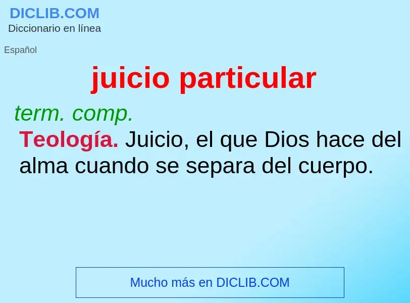 ¿Qué es juicio particular? - significado y definición