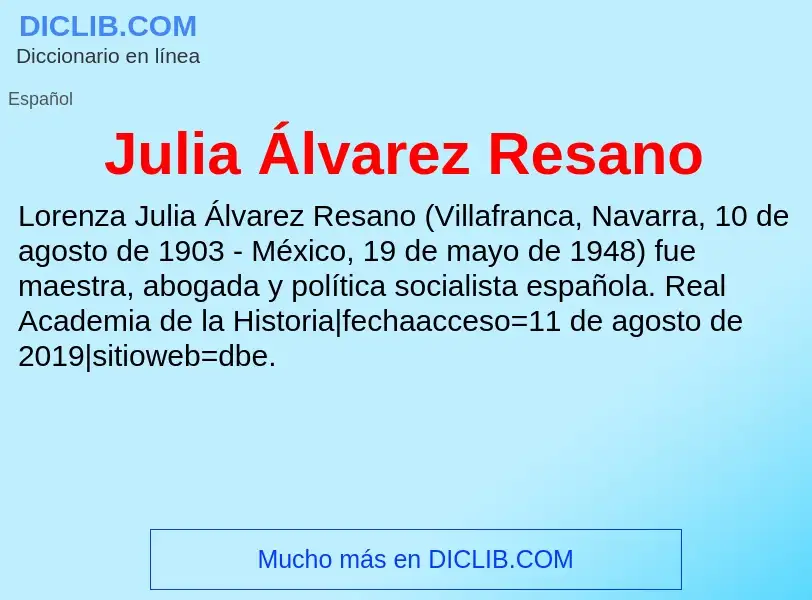 Что такое Julia Álvarez Resano - определение