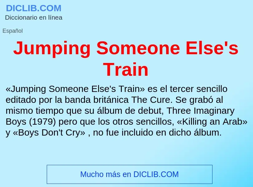 Что такое Jumping Someone Else's Train - определение