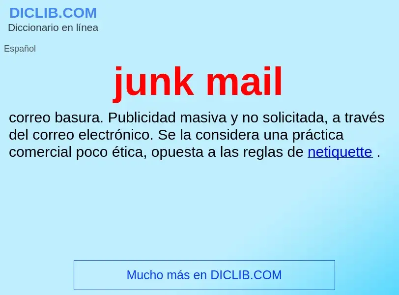 What is junk mail - meaning and definition