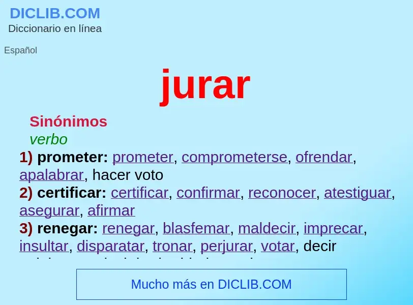 What is jurar - meaning and definition