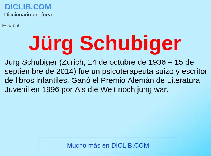 Что такое Jürg Schubiger - определение