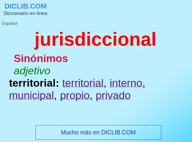 What is jurisdiccional - definition