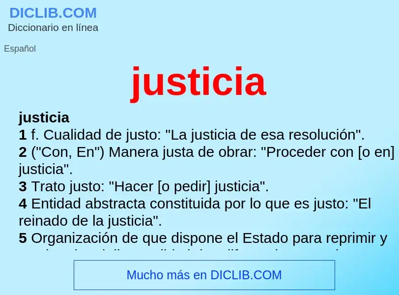 Qu'est-ce que justicia - définition