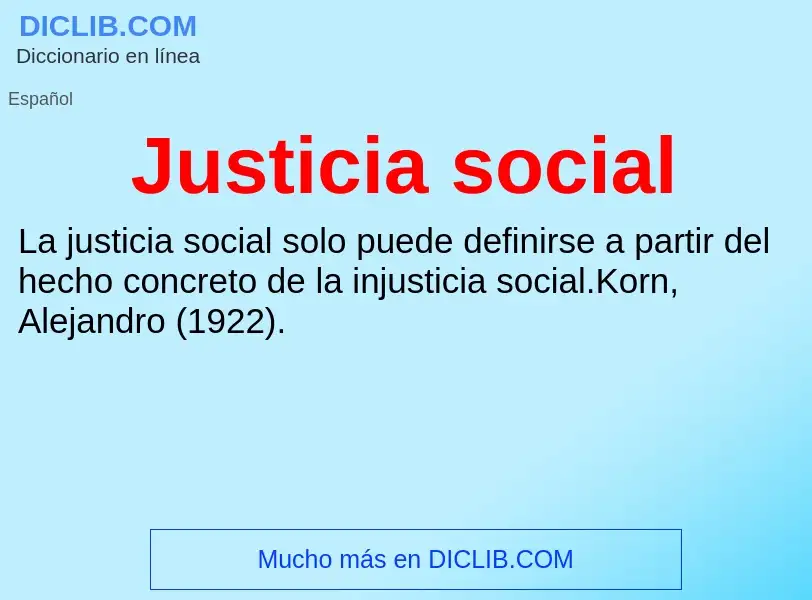 Что такое Justicia social - определение