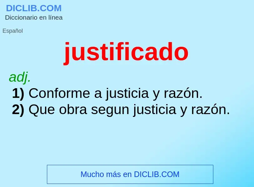 Was ist justificado - Definition