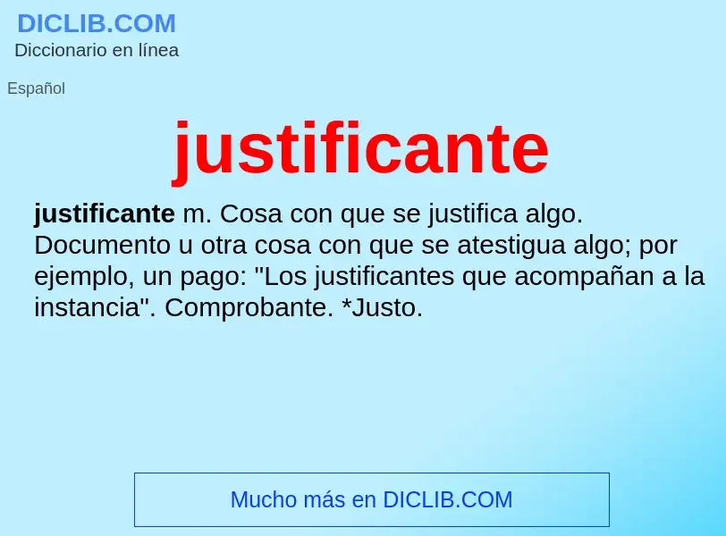 Was ist justificante - Definition