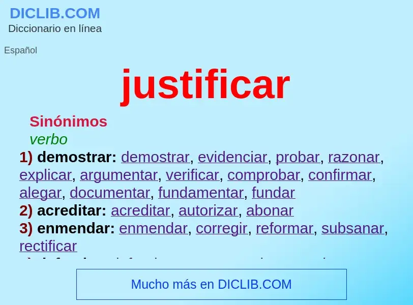 What is justificar - meaning and definition