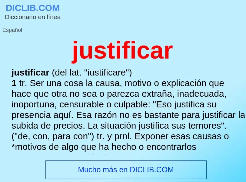 What is justificar - meaning and definition