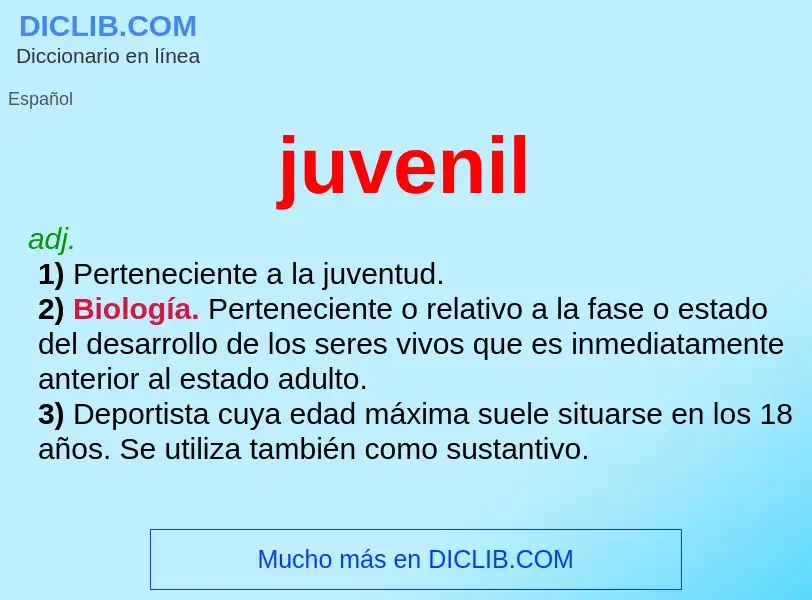 What is juvenil - meaning and definition