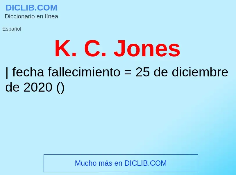 Che cos'è K. C. Jones - definizione