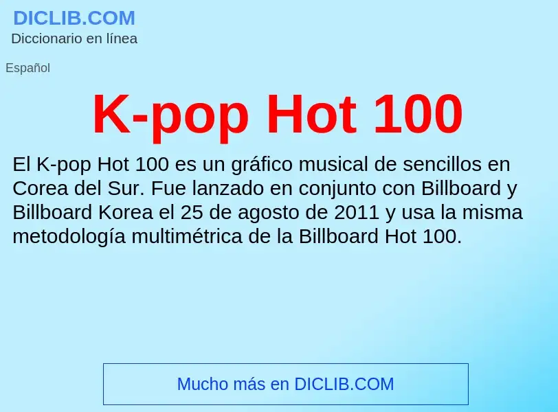 Что такое K-pop Hot 100 - определение