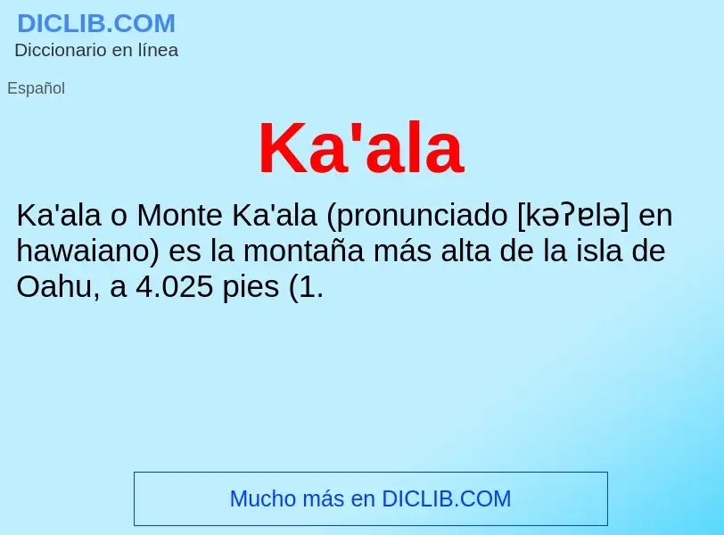 What is Ka'ala - definition