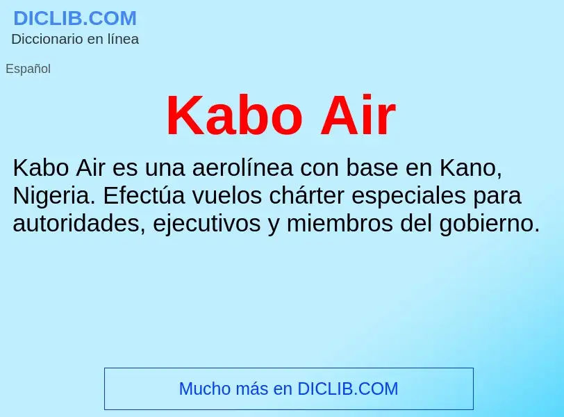 Qu'est-ce que Kabo Air - définition