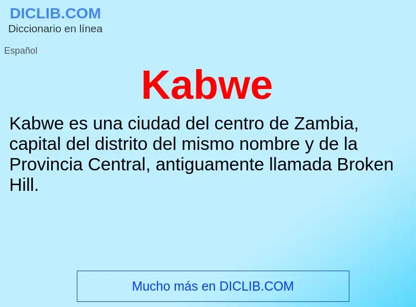 What is Kabwe - definition