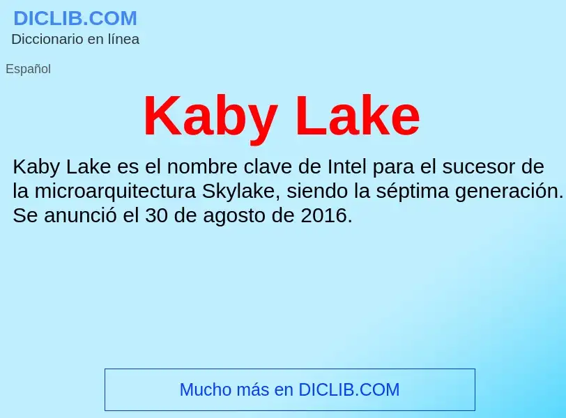 What is Kaby Lake - definition