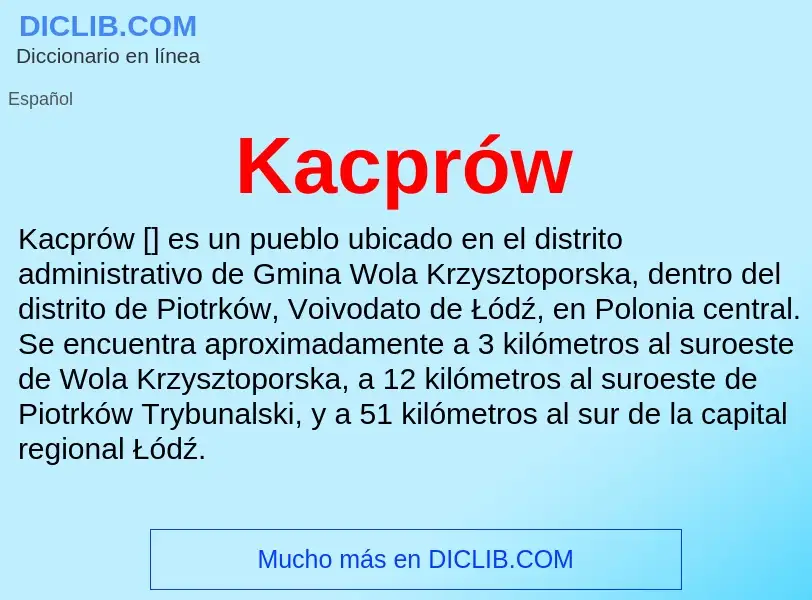 Что такое Kacprów - определение