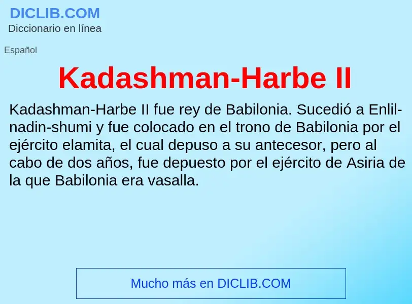 What is Kadashman-Harbe II - definition