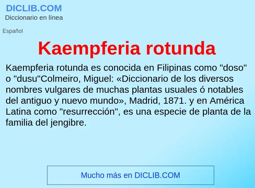 What is Kaempferia rotunda - definition