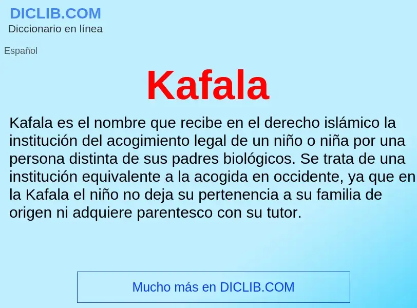 Qu'est-ce que Kafala - définition