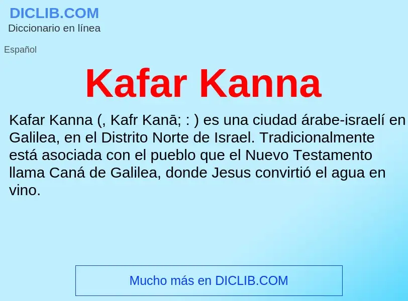 What is Kafar Kanna - definition