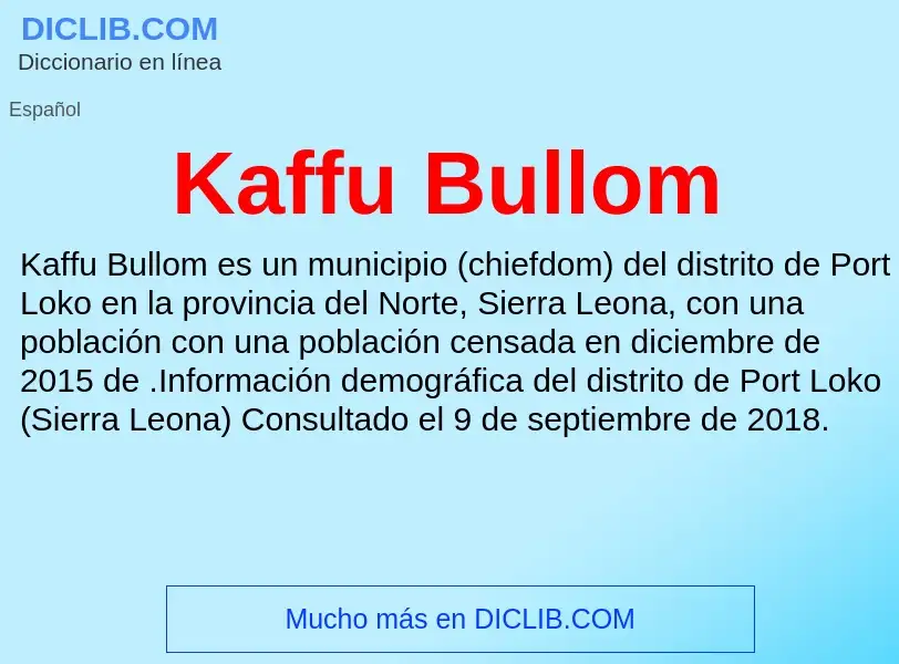 Qu'est-ce que Kaffu Bullom - définition