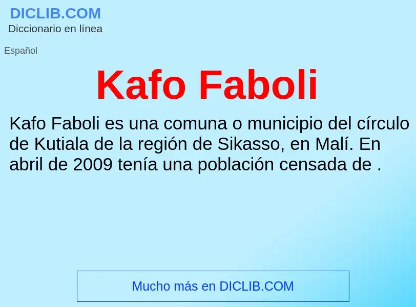 Что такое Kafo Faboli - определение