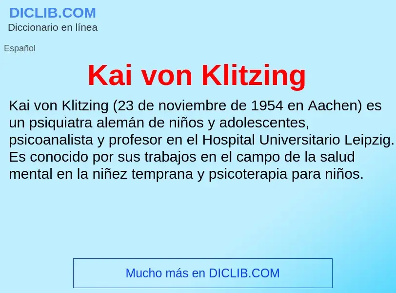 What is Kai von Klitzing - definition