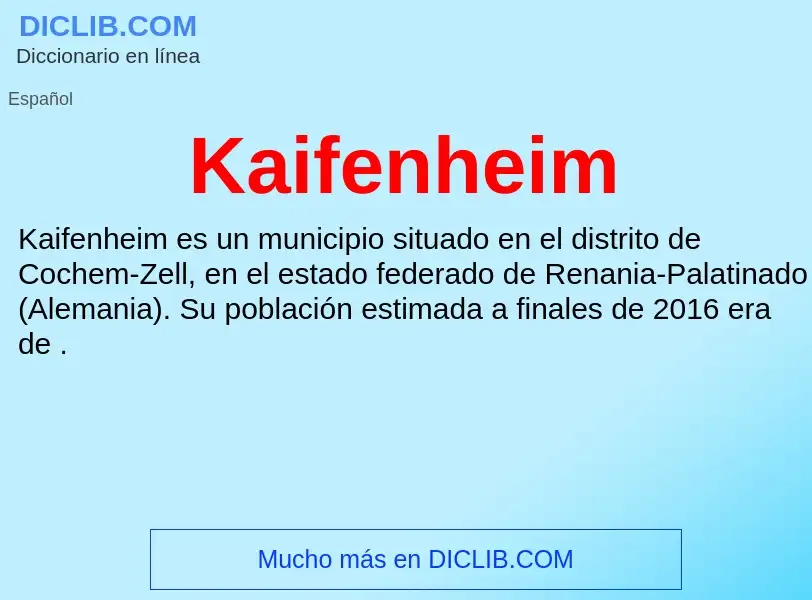 What is Kaifenheim - definition