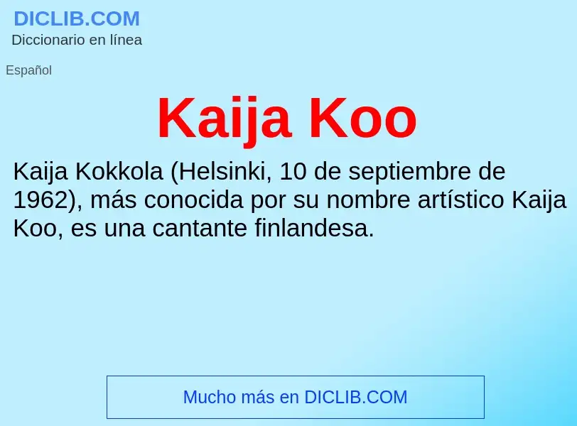 What is Kaija Koo - definition