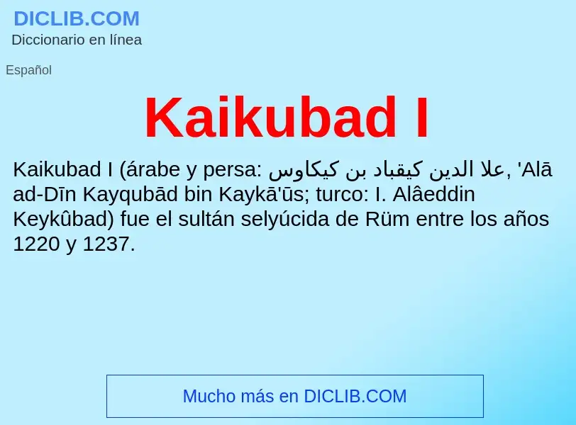 What is Kaikubad I - definition