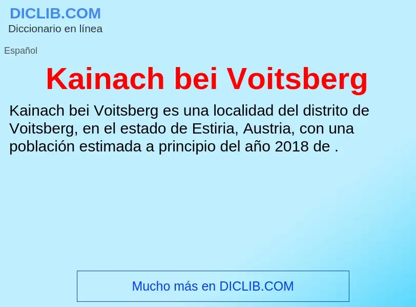 Что такое Kainach bei Voitsberg - определение