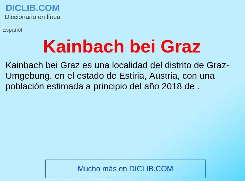 What is Kainbach bei Graz - definition