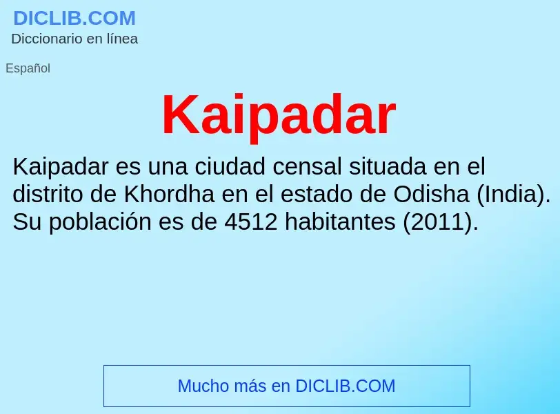 What is Kaipadar - definition