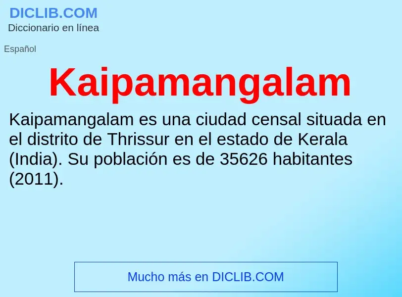 What is Kaipamangalam - definition