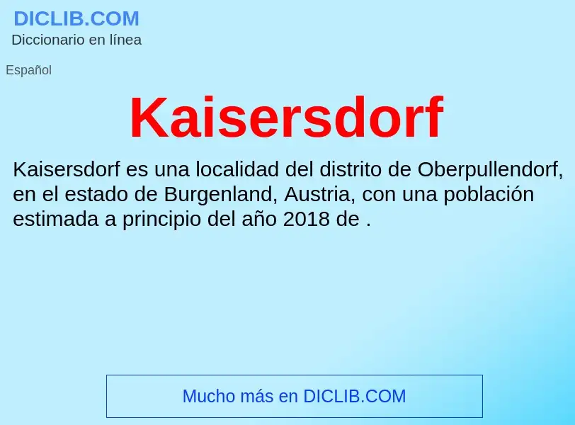 What is Kaisersdorf - definition