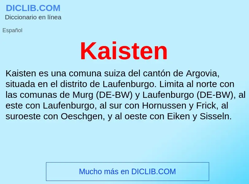 What is Kaisten - definition