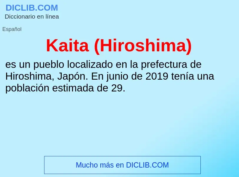 What is Kaita (Hiroshima) - definition