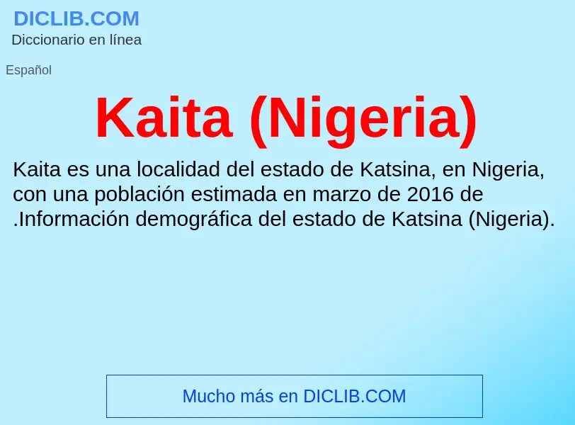 What is Kaita (Nigeria) - definition