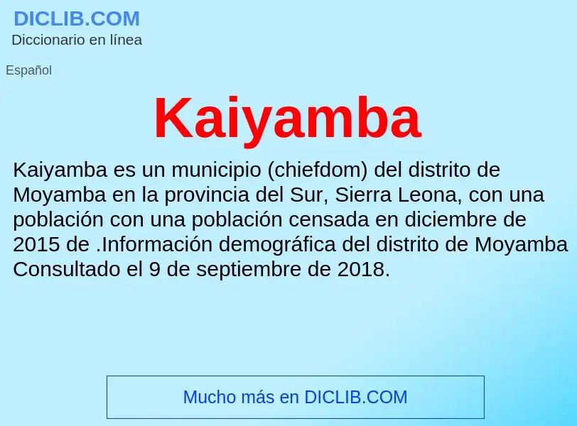 What is Kaiyamba - definition