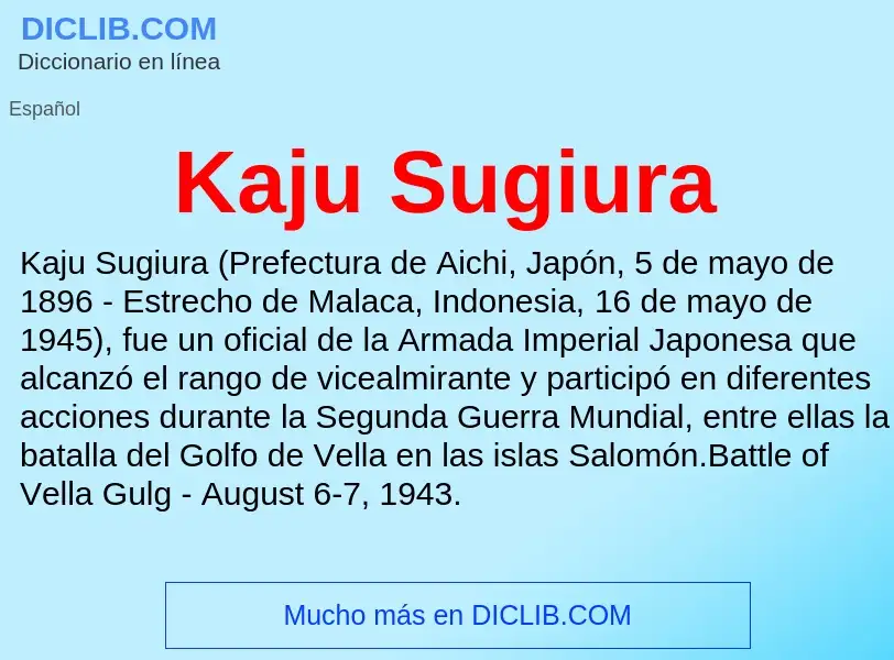 What is Kaju Sugiura - definition