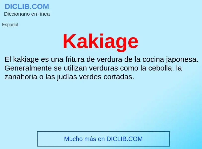 What is Kakiage - definition