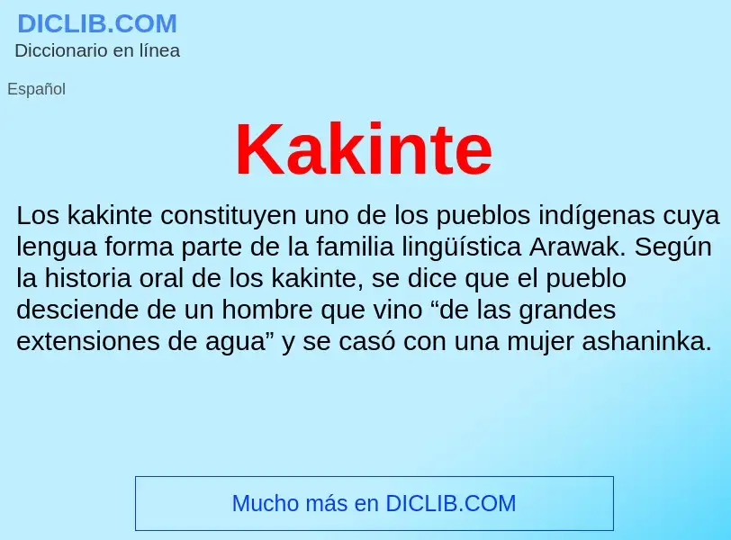 What is Kakinte - definition