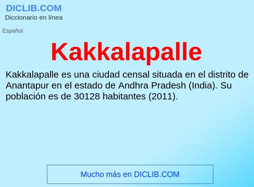 What is Kakkalapalle - definition