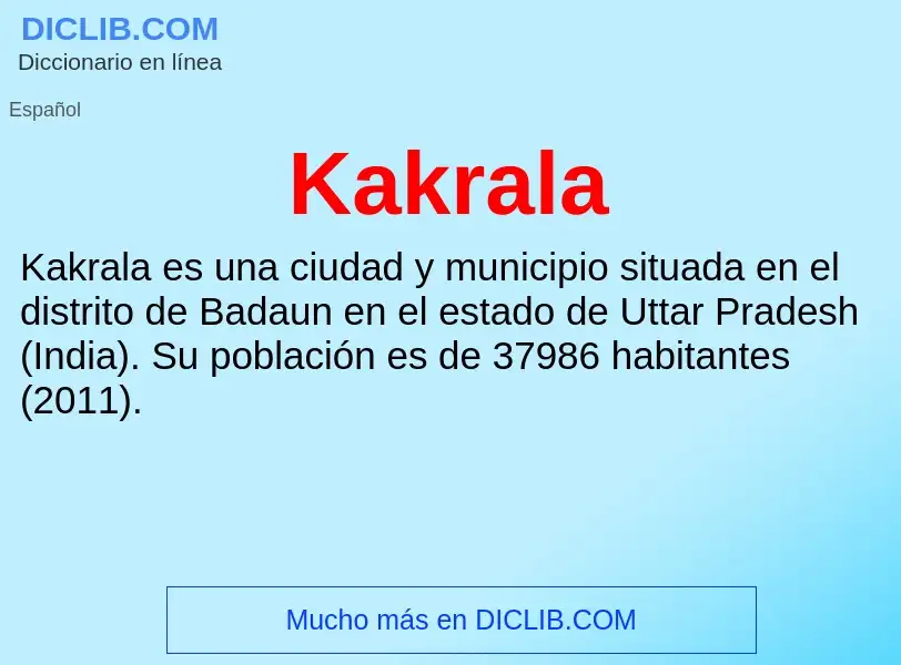 What is Kakrala - definition