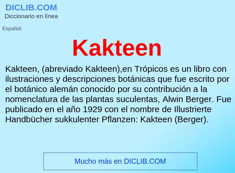 What is Kakteen - definition